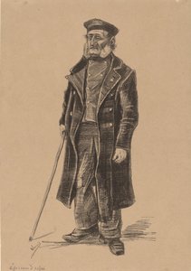 貧民窟の住人、立つ、1882年。 作： Vincent van Gogh