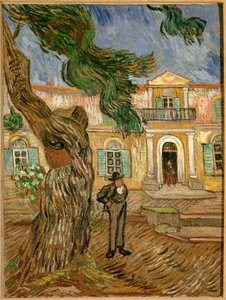 サン・レミー・ド・プロヴァンス(Saint-Remy-de-Provence)のサン・ポール病院。フィンセント・ファン・ゴッホ（1853-1890）による絵画 1889年 日。0,63x0,48m。パリ、オルセー美術館 - サン・レミー・ド・プロヴァンスのサン・ポール病院（サン・ポール・アシルとも呼ばれる）。 作： Vincent van Gogh