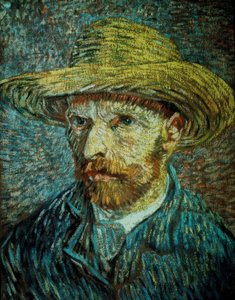 麦わら帽子をかぶった自画像 作： Vincent van Gogh