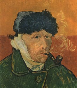 1947年2月1889年2月、包帯耳と管を備えた自画像。 作： Vincent van Gogh