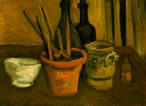 植木鉢の絵筆の静物 作： Vincent van Gogh