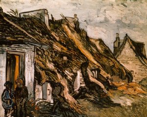 Chaponvalのわらぶき屋根の小屋 作： Vincent van Gogh