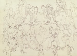 働く農民、種をまく人、掘る人に関する研究 作： Vincent van Gogh