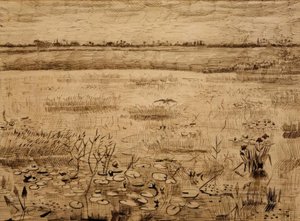 睡蓮と湿地の風景 作： Vincent van Gogh