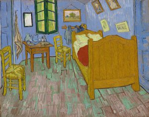ベッドルーム、1889年。 作： Vincent van Gogh