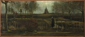 春のヌエネンの牧師館庭園 作： Vincent van Gogh