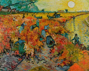 赤ぶどう畑 / アルルの赤ぶどう畑 (モンマジュール) 作： Vincent van Gogh