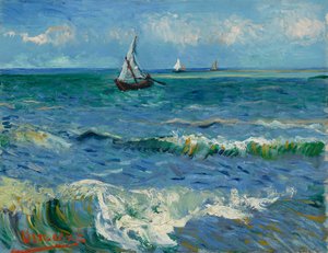 サント＝マリア＝ド＝ラ＝メール近郊の海 作： Vincent van Gogh