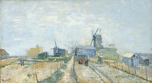 菜園とモンマルトルのムーラン・ド・ブルートフィン 作： Vincent van Gogh