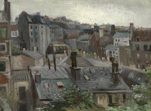 ヴィンセントのスタジオからの眺め パー・ゴッホ、ヴィンセント、ファン（1853-1890）。厚紙に油彩、サイズ：30,1x40,8
