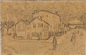 1888年にアルルで執行された、弟テオへの手紙からのアルルのヴィンセントの家 作： Vincent van Gogh