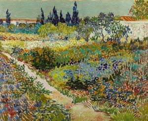 「小道のある花の咲く庭の眺め」(小道のある花の咲く庭) フィンセント・ファン・ゴッホ (1853-1890) の絵画 1888年 デン・ハーグ市立博物館、デン・ハーグ、オランダ 作： Vincent van Gogh