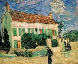 夜のホワイトハウス。 1890年6月 作： Vincent van Gogh