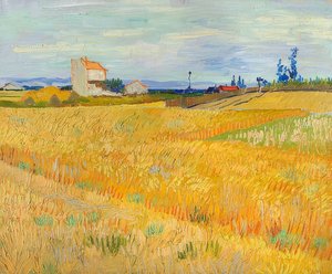 麦畑（シャンドブレ）。 1888 作： Vincent van Gogh