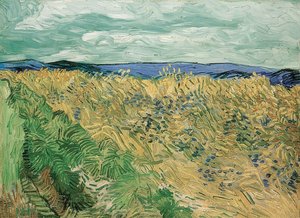 コーンフラワーのある麦畑、オーヴェルシュルオワーズ。 1890 作： Vincent van Gogh