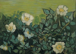 Wildrosen。 1889 作： Vincent van Gogh