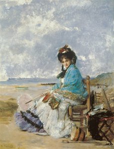 Summer Days - Palmaroli y Gonzalez, Vicente (1834-1896) - 1885年頃 - 木に油彩 - 44x32 - カルメン・ティッセン美術館、マラガ