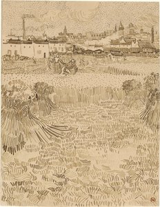 アルル。ウィートフィールドからの眺め（1888） 作： Vincent van Gogh