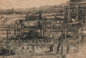 2つの数字の裏庭（1882） 作： Vincent van Gogh