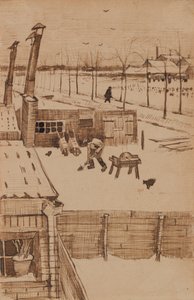 冬のヴィンセントスタジオの窓からの眺めI（1883） 作： Vincent van Gogh