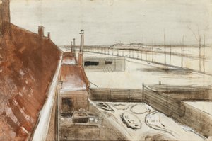 冬のヴィンセントスタジオの窓からの眺めII（1883年）
