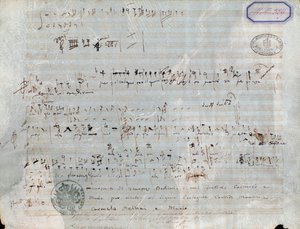 海賊、ヴィンチェンツォ・ベッリーニのオペラの楽譜ページ 作： Vincenzo Bellini