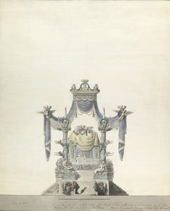 ロシア戦線立面図の女帝エカテリーナ大帝のためのカタファルク、1796 年。 作： Vincenzo Brenna