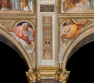 中央身廊、北側第2・第3スパンのプルーム、ヴィンチェンツォ・カンピ 1573年、預言者のいる胸像 作： Vincenzo Campi