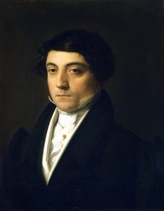 ジョアッキーノ・ロッシーニ（1792-1868）の若い頃の肖像 - ヴィンチェンツォ・カムチーニ（1771-1844）作、1830年頃。油彩・キャンバス薄暗い 46; 5 x 37 cm。ミラノのスカラ座博物館（Musee du theatre de la Scala）。 作： Vincenzo Camuccini