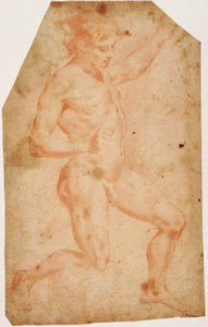 右にひざまずく若い男性ヌード 作： Vincenzo Dandini