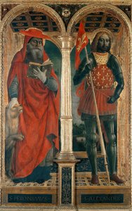 聖人ジェロームとアレクサンダー。サンタマリアデッレグラツィエのポリプティク、1500年〜1505年。 作： Vincenzo Foppa