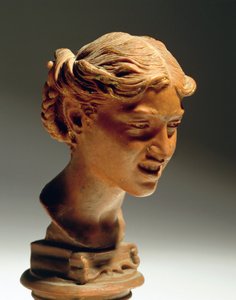 ヴィンチェンツォ・ジェミート（1852-1929）作「カプリ島の女性の頭部」、赤鑞 作： Vincenzo Gemito
