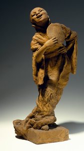 ヴィンチェンツォ・ジェミート（1852-1929）作「シンガー」、テラコッタ製の彫像、イタリア 作： Vincenzo Gemito