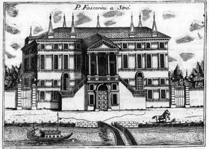 ヴィンチェンツォ・コロネリ（1650-1718）の「ヴェネツィアの特異点」に登場するヴェネツィア近郊の宮殿（パラッツォ）フォスカリーニ・ア・ストラ。