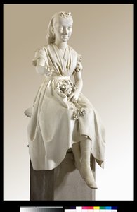 少女時代のヴァージニア・ブスティ・ポーロ侯爵夫人の肖像、または花を捧げる若い女性の肖像