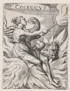 Koleerinen temperamentti, n. 1530-62 (kaiverrus) 作： Virgilius the elder Solis