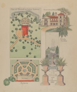 イタリアの別荘のデザイン、c。 1936年。 作： Virginia Richards