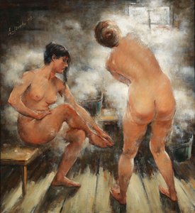 1918年、ロシアのスチームバスにて。 作： Vitali Gavrilovich Tikhov