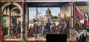 ブルターニュ王の宮廷への英国大使の到着... の伝説、1495-150 作： Vittore Carpaccio
