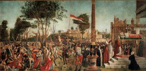 聖ウルスラの人生のサイクル：巡礼者の殉教と聖ウルスラの葬儀 作： Vittore Carpaccio