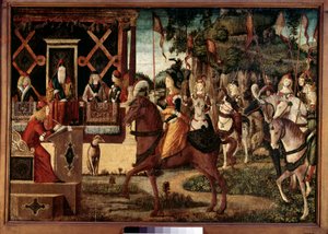 アテネ王テゼのアマゾネスの女王ヒッポリットの大使館 ヴィットーレ・カルパッチョ（1450-1526）による絵画 16世紀 パリ、ジャックマール美術館 アンドレ. 作： Vittore Carpaccio