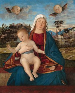 マドンナと子供、c.1505-10（ポプラパネルの油） 作： Vittore Carpaccio