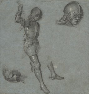 鎧を着た着席した若者の研究、カリフォルニア。 1505年。