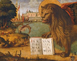 ヴィットーレ・カルパッチョ作『サン・マルコのライオン』（1465-1525、1526年頃）