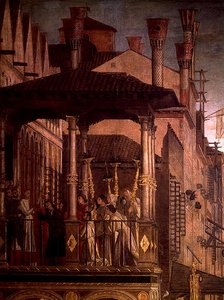 リアルト橋上の真の十字架の聖遺物の奇跡」（油彩・キャンバス）（119437のディテール） 作： Vittore Carpaccio