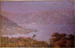 愛の真珠 (Nebbiolina sul lago) (湖上の霧、湖上の霧) 絵画 ヴィットーレ・グルビシー・デ・ドラゴン (1851-1920) 1896 Dim 33,5x51 cm Milan, Galleria d