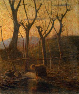 The warm stream or The washerwoman 作： Vittore Grubicy de Dragon
