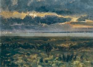 海に沈む夕日、ヴィットリオ アヴォンド (1836-1910)