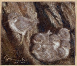 ヴィットリオ・グアンダリーニ(1861-1923)の「La couvee Pastel」。 作： Vittorio Guandalini