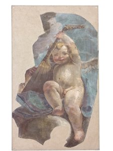 聖アウグスティヌス教会の天使のフレスコ画 作： Vittorio Maria Bigari